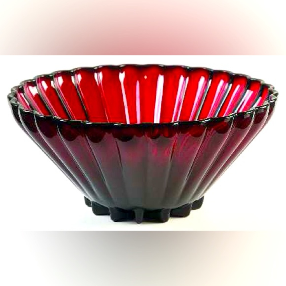 Vintage Anchor Hocking RACHEL RUBY RED 10.5” Round Salad Serving Bowl